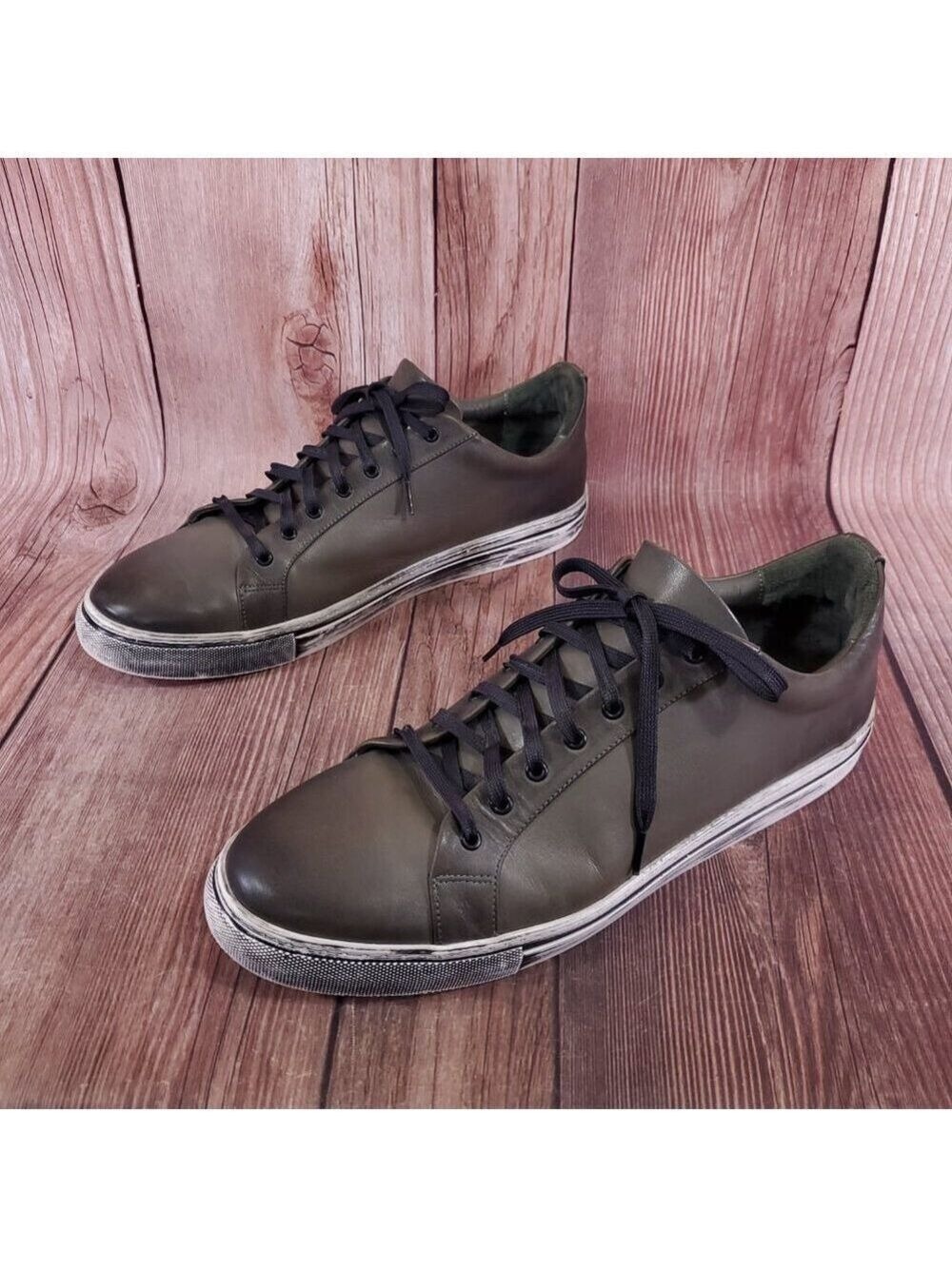 Thursday Boot Company Mens Sz16 Premier Low Top Distressed Grey Lace Up Sneakers